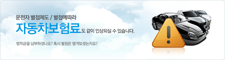 운전자 벌점제도/벌점에 따라 자동차보험료도 같이 인상되실 수 있습니다. 범칙금을 납부하셨나요? 혹시 벌점은 챙겨보셨는지요?